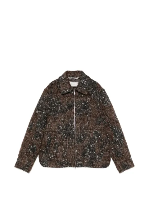 Peserico zip-up collared jacket Brown S2112202147