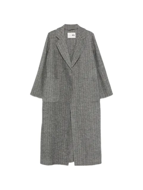 Manzoni 24 herringbone-pattern notch-lapels coat Grey 26M1706SPIN