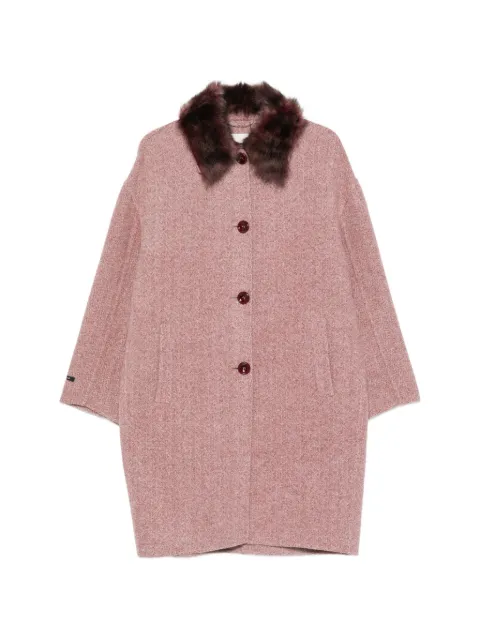 Manzoni 24 herringbone-pattern coat Pink 26M1777SPINS39N