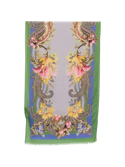 ETRO floral-paisley scarf Green WATA0005AK18Q