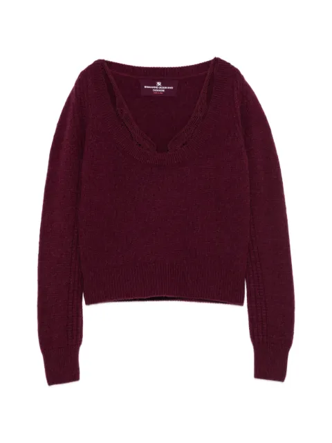 Ermanno Scervino cut-out V-neck sweater Purple D495M309JBV