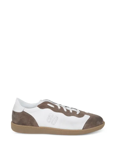BE980 Harvard 4 suede-panelled embroidered low-top sneakers Brown HARDVARD4