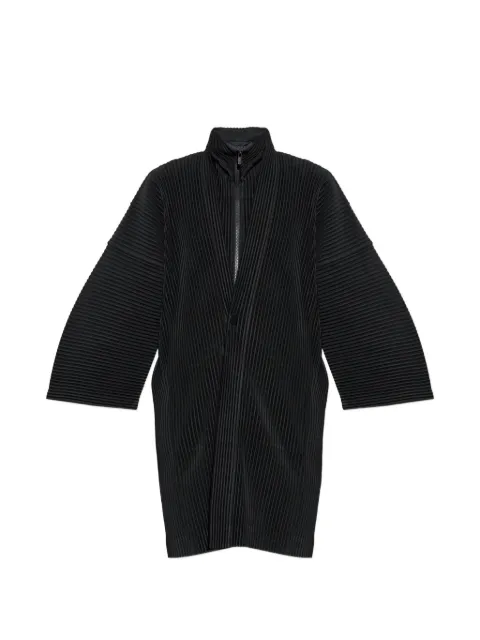 Homme Plissé Issey Miyake pleated wide-sleeve coat Black HP66JL041