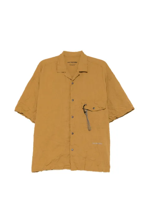 and Wander washer pleated short-sleeve shirt Yellow 5746183052