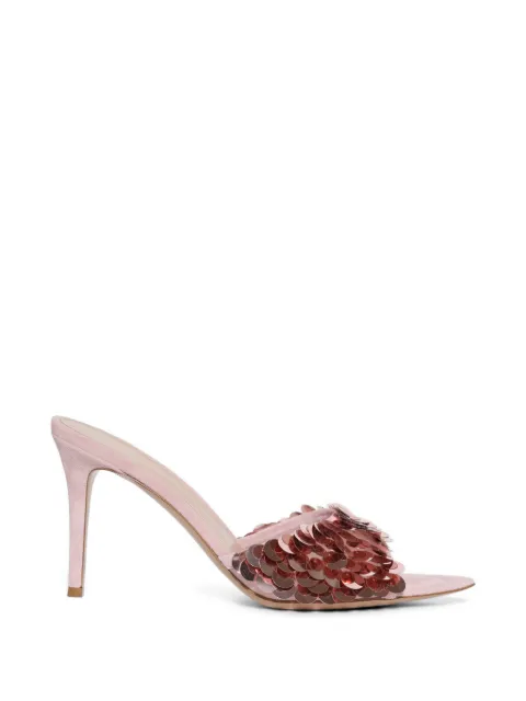 Gianvito Rossi Elle sequin-embellished suede sandals Pink G1018185RICXARSAKS