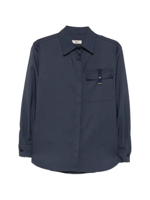 Herno chest-pocket long-sleeve shirt Blue CM000064D12640