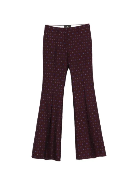 ETRO floral-print jacquard-woven trousers Red WREA003399TJB1G