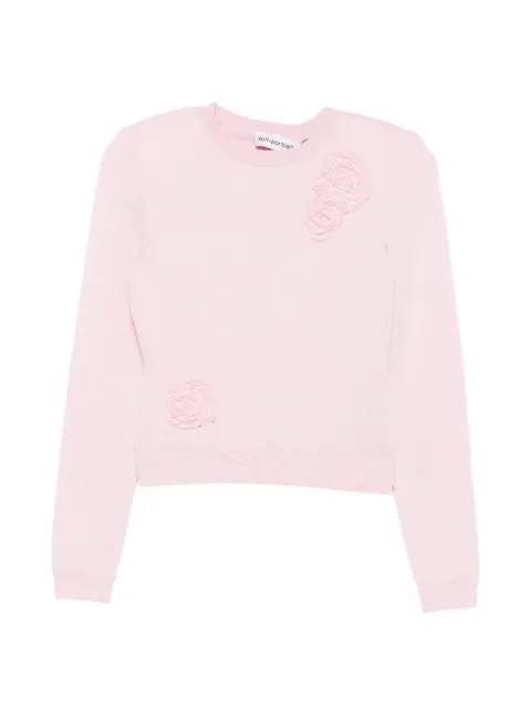 Self-Portrait floral-appliqué sweater Pink PF26068TAP