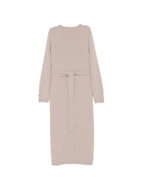 Fabiana Filippi belted long-sleeve midi dress Neutrals ABD216F123N128
