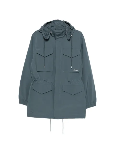 Kenzo drawstring-hem hooded parka coat Blue FG62OU1609NP