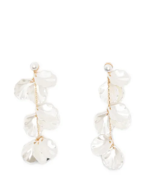 Self-Portrait petal-detail drop earrings Gold PF26627E