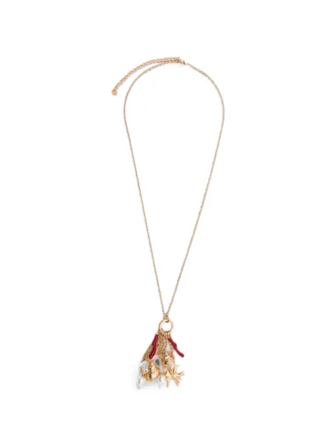 Self-Portrait multi-charm faux-pearl necklace Gold PF26628NGD