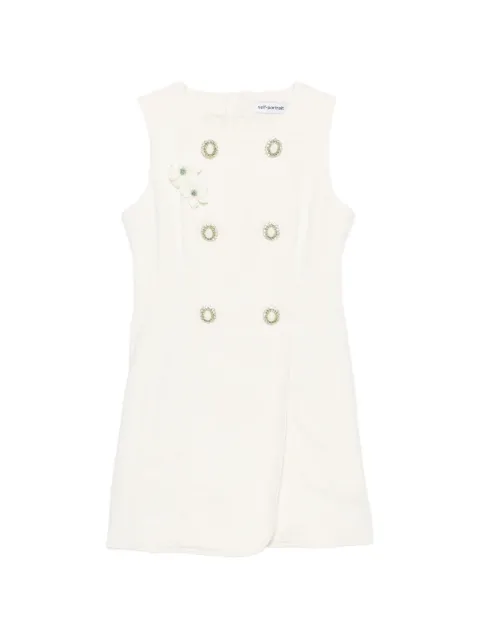 Self-Portrait embellished double-breasted mini dress Neutrals AW2614SC