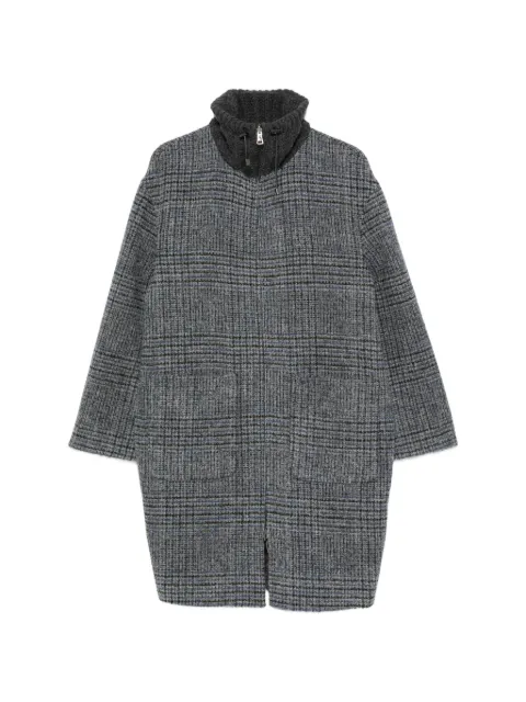 Manzoni 24 check-pattern drawstring coat Grey 26M1230RBOUCX