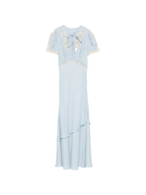 Self-Portrait lace-trimmed midi dress Blue PF26017MBL