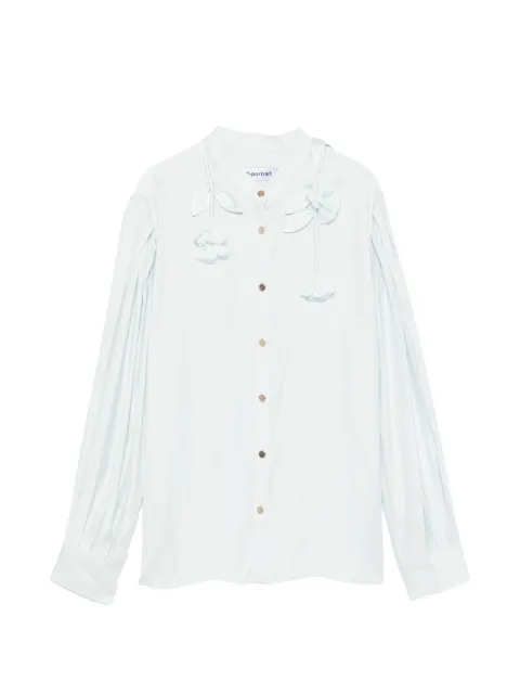 Self-Portrait floral-embellished shirt Blue AW26064TABL