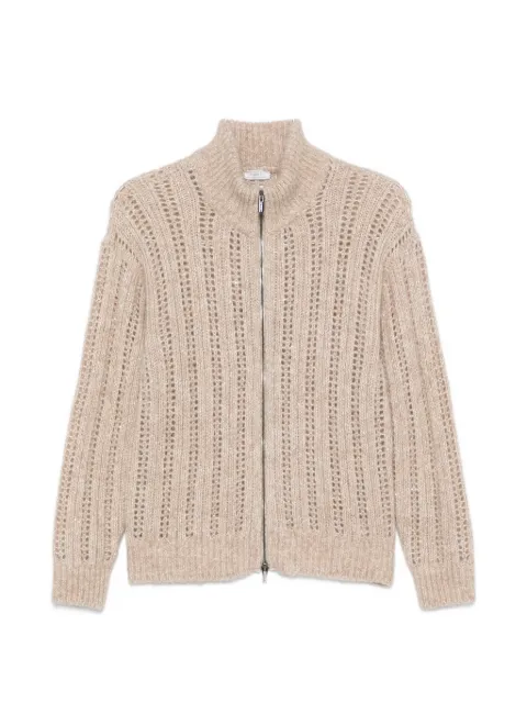 Peserico open-knit zip-up cardigan Neutrals S99517F03Q9249