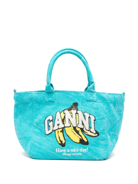 GANNI banana-print tote bag Blue C2080013