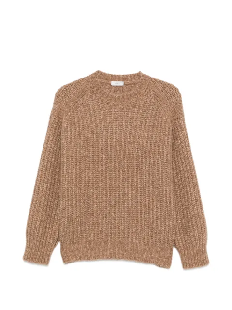Peserico ribbed-knit raglan-sleeve sweater Brown S99444F0309249
