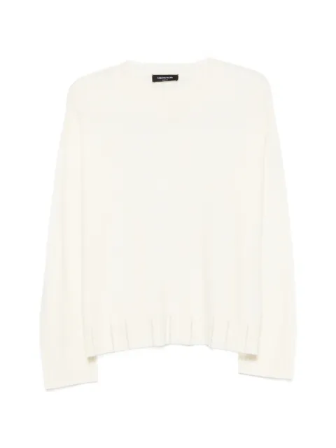 Fabiana Filippi ribbed-trim crew-neck sweater Neutrals MAD216F028M281