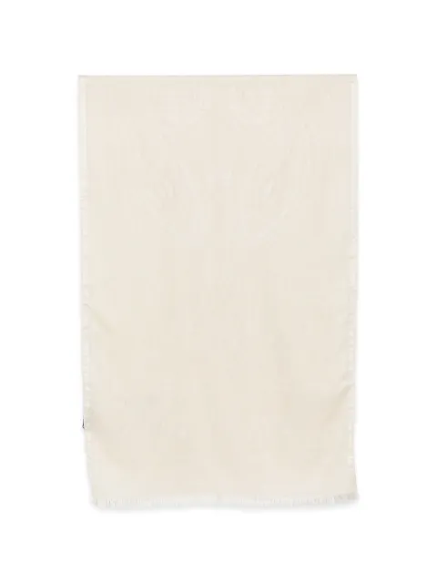 ETRO paisley-jacquard frayed scarf Neutrals WATA0005AQ13K