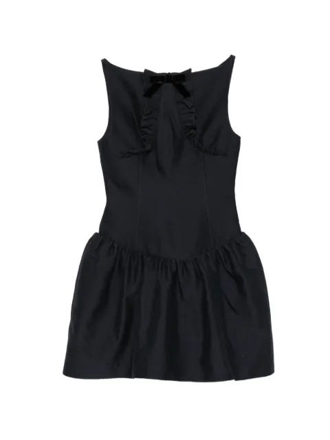 SHUSHU/TONG ruffled bow-detail mini dress Blue MWDFDR12BTW180