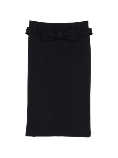 SHUSHU/TONG bow-detail wool skirt Blue MWDFSK05TUT152