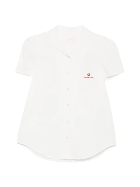 SHUSHU/TONG logo-embroidered short-sleeve shirt White MWDFTO03CO006