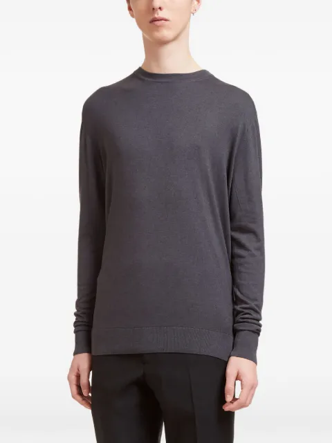 Aiezen crew-neck fine-weave sweater Grey 9098706