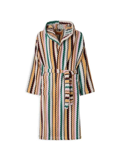 Missoni Home Aura chevron-pattern hooded bathrobe White 1F3AC99102