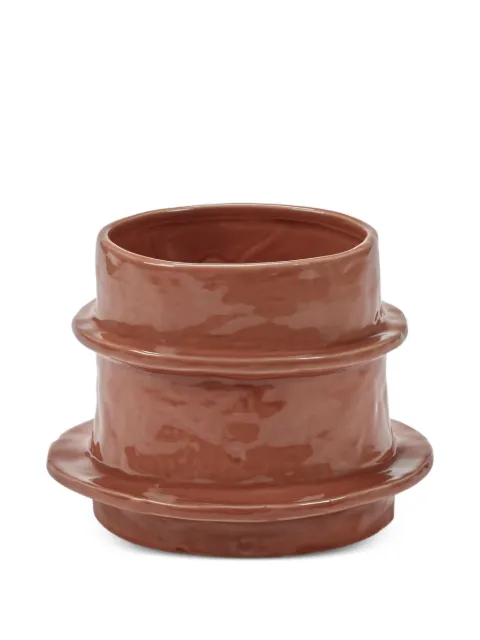 Serax x Marie Michielssen Molly 04 faceted stoneware flower pot Brown B7323006350