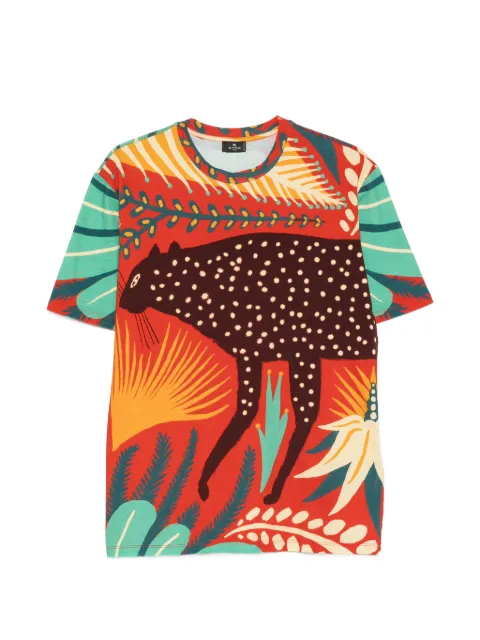 ETRO graphic-print short-sleeves T-shirt Red WRMA0005AK181