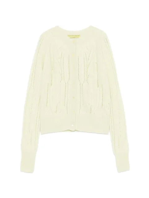 Ermanno Scervino cable-knit pointelle-detail cardigan Green D495N318ZTW