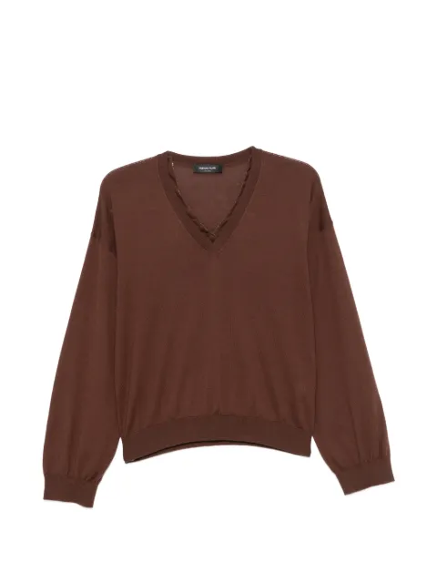 Fabiana Filippi V-neck sweater Brown MAD216F035L930