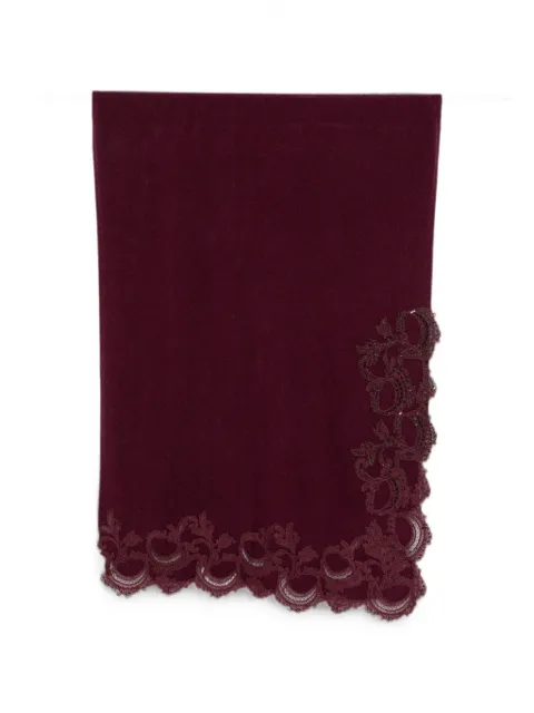 Ermanno Scervino lace-trim bead-embellished scarf Red D495R300APCTPYU