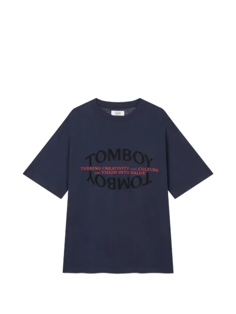 TOMBOY logo-print T-shirt Blue 9106222210