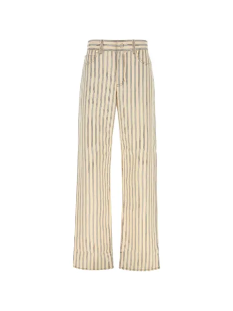 FENDI Long striped jeans Neutrals FLP882AOHT