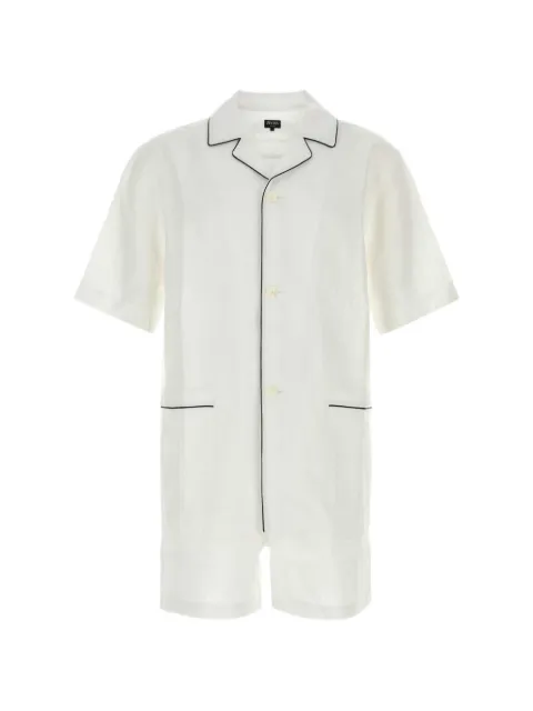 Zegna piping-detail linen pyjamas White RAHP33A3PHSH00