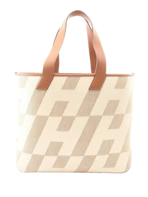 Hermès Pre-Owned 2021 Toile H and Swift Cabas H en Biais GM tote bag Neutrals FENCZ77E59RZ3073