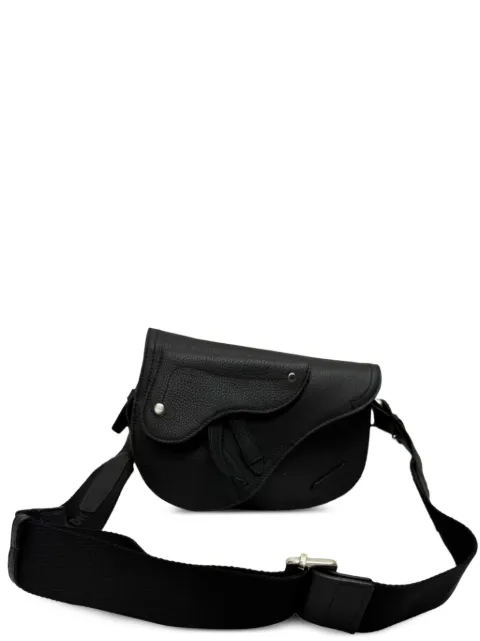Christian Dior Pre-Owned Saddle grained messenger bag Black RFCPUGBBA737478M