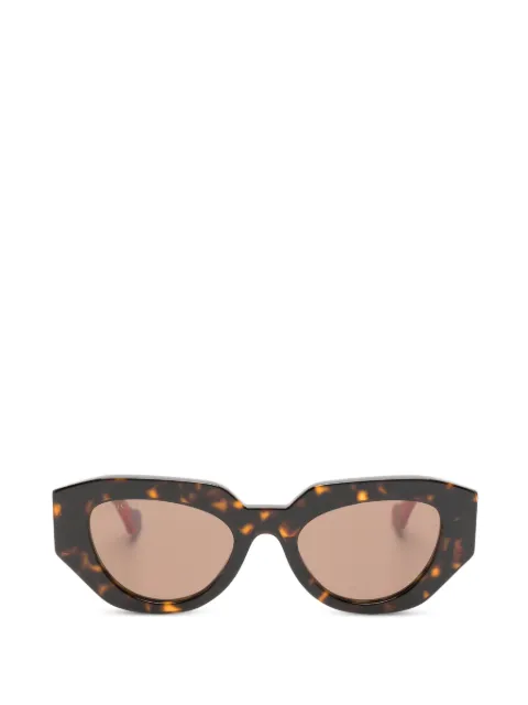 Gucci Eyewear Double G geometric-frame sunglasses Brown GG1421S