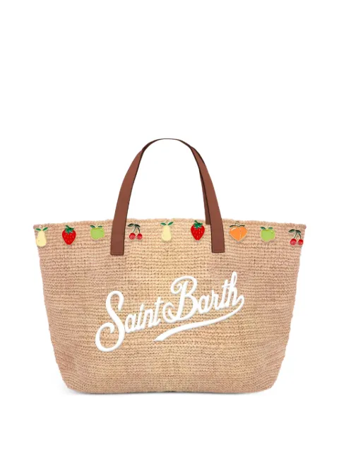 MC2 Saint Barth mini City fruit-detail tote bag Neutrals RAFFIACITYMINI