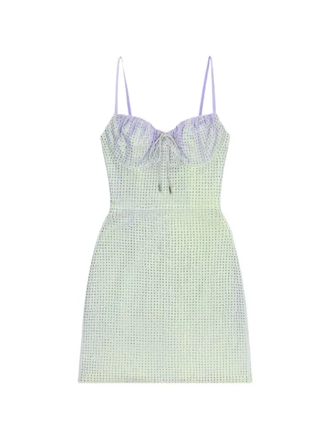 AREA crystal-embellished mini dress Green SP26AWDR0216FA02
