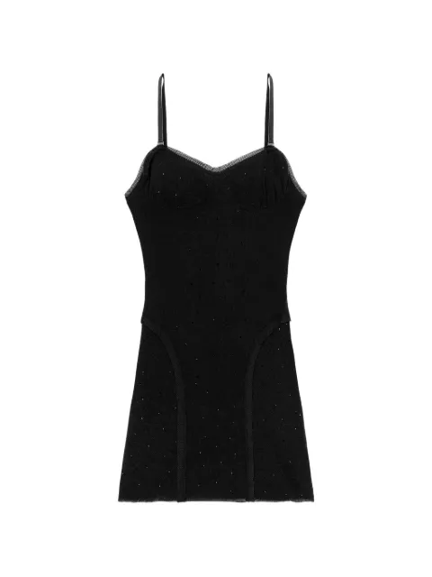 AREA crystal-embellished mini dress Black SP26AWKN0040YA01