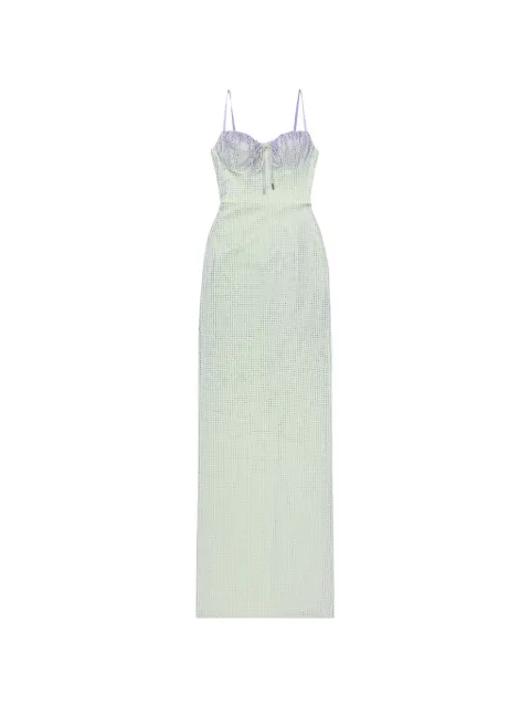 AREA crystal-embellished maxi dress Green SP26AWDR0218FA02