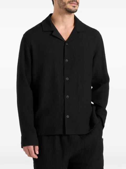 Manière De Voir Bailey unisex textured long sleeve shirt Black UNX0059