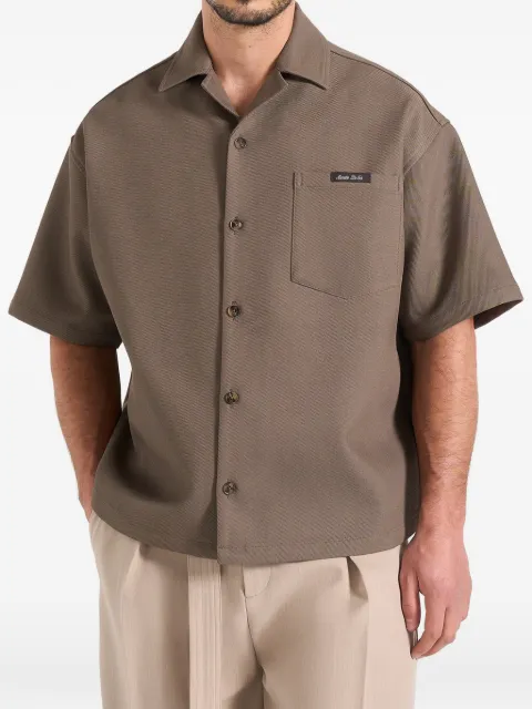 Manière De Voir Brook unisex Signature twill boxy shirt Brown UNX0034
