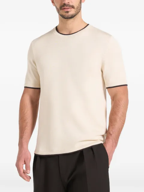 Manière De Voir Wyatt - contrast knit t-shirt - mushroom Neutrals MAN3575