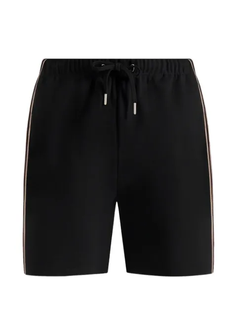 Manière De Voir Taylor taped cotton shorts Black MAN3600
