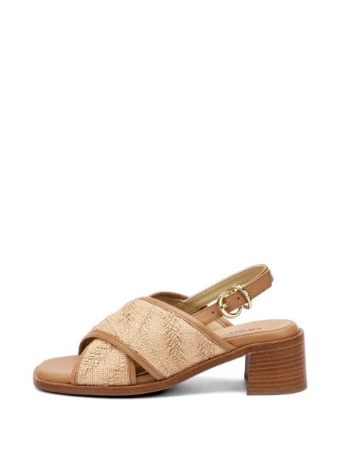 FRAU herringbone-effect crossover-strap sandals Neutrals 93F2